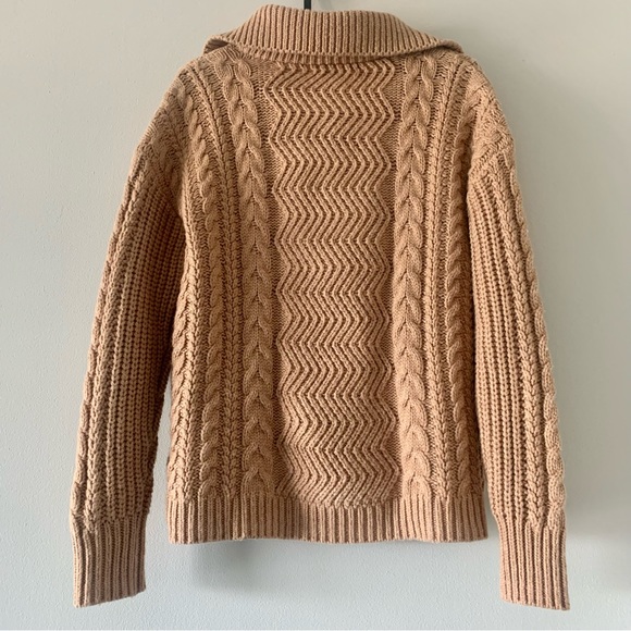 CABLE KNIT ZIP NECK JUMPER - Picture 10 of 10
